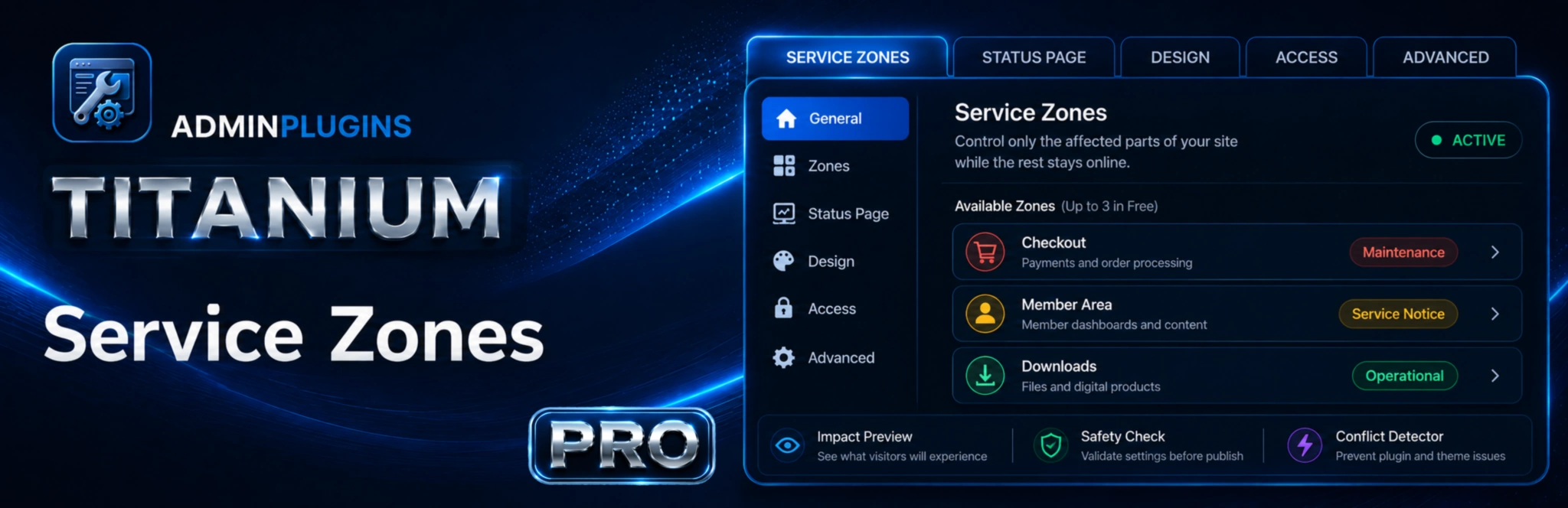 Titanium Service Zones Pro